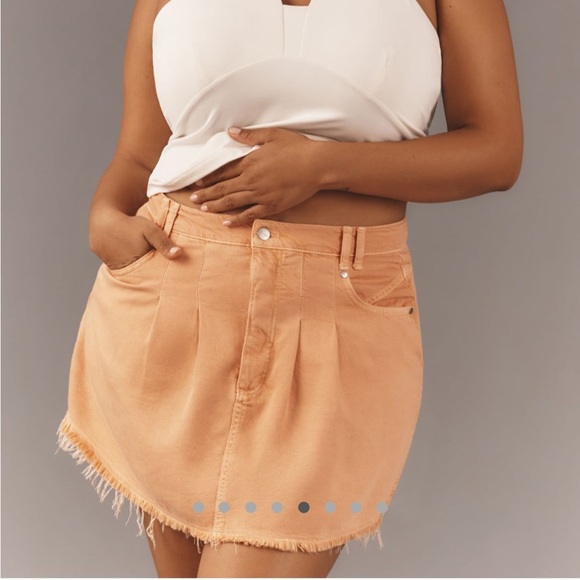 NWT Anthropologie PILCRO Pink/Rose Cotton-Lyocell Pleated Micro Denim Skirt 12 - Picture 15 of 16